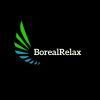 El logotipo de BorealRelax presenta patrones de hojas verdes y azules sobre un fondo negro, capturando la esencia serena de Granada. Perfecto para parejas que buscan un masaje mindfulness para dos personas, encarna la serenidad y el rejuvenecimiento. - ForTwo - Planes para parejas