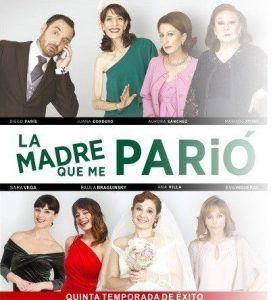 Cartel de "La madre que me parió" en el Teatro Lara, que muestra al elenco con traje de gala, encarnando la energía vibrante de esta producción madrileña. - ForTwo - Planes para parejas