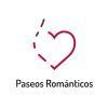 Un contorno de corazón con el texto "Paseos Románticos" debajo en negro sobre un fondo blanco, capturando la esencia de la "Ruta fotográfica en pareja con álbum físico de recuerdo por Besarse en Granada. - ForTwo - Planes para parejas