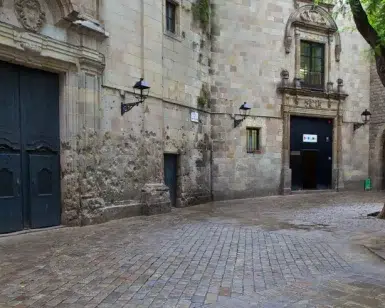 Descubra el encantador patio histórico de piedra de Barcelona, con su majestuoso árbol, sus puertas ornamentadas y su fuente central, bañada por una suave luz natural. Únase a nuestro "Tour gratuito de las mujeres ilustres de Barcelona" para descubrir las historias tras estas joyas ocultas. - ForTwo - Planes para parejas