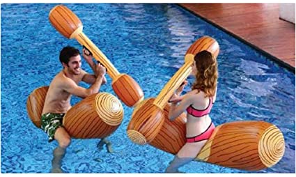 battle game piscina madera flotador