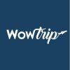 El logo de Wowtrip, que presenta un gráfico de avión sobre un fondo azul, captura perfectamente la emoción de su "Viaje sorpresa con vuelo + hotel a una ciudad de Europa". - ForTwo - Planes para parejas