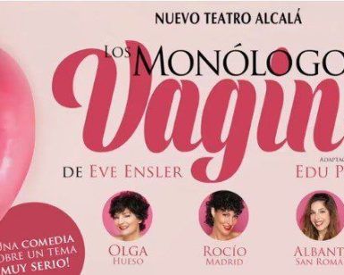 Cartel promocional de *Los monólogos de la vagina* en el Nuevo Teatro Alcalá de Madrid, con fotos y nombres del reparto. - ForTwo - Planes para parejas