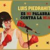 Ilustración de una persona con guantes de boxeo, gafas y micrófono. Texto: "Es mi palabra contra la mía - Luis Piedrahita (Madrid)". ¡Disfruta de su ingenioso humor en directo!. - ForTwo - Planes para parejas