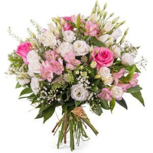 ramo de flores rosas y blancas