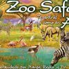 Una ilustración de la vida salvaje africana con elefantes, leones, cebras y flamencos presenta el texto Zoo Safari y ofrece una mirada a Fauna Aventura con las "Entradas para Zoo Safari Fauna Aventura". - ForTwo - Planes para parejas