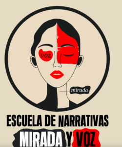 Una ilustración del rostro de una mujer con detalles en rojo captura "Mirada y Voz" encima del texto "Escuela de Narrativas Mirada y Voz". Únase a nuestro Taller Intensivo de Iniciación creativa creativa para vivir una experiencia inspiradora que encienda su espíritu creativo. - ForTwo - Planes para parejas