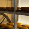 La Visita a la Quesería Subaida permite observar la maduración de las ruedas de queso en rústicas estanterías de madera junto a una gran rueda, mostrando el trabajo artesanal de la elaboración del queso. - ForTwo - Planes para parejas