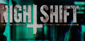 El logotipo de "Escape Room Nightshift en Sabadell" presenta un diseño de cruz invertida y alambre de púas sobre un fondo oscuro, creando la atmósfera inquietante perfecta. - ForTwo - Planes para parejas
