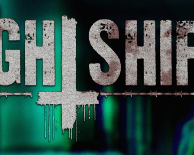 El logotipo de "Escape Room Nightshift en Sabadell" presenta un diseño de cruz invertida y alambre de púas sobre un fondo oscuro, creando la atmósfera inquietante perfecta. - ForTwo - Planes para parejas